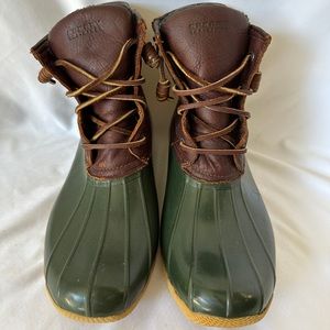 Sperry Saltwater Leather Duck Boots, Size 12.